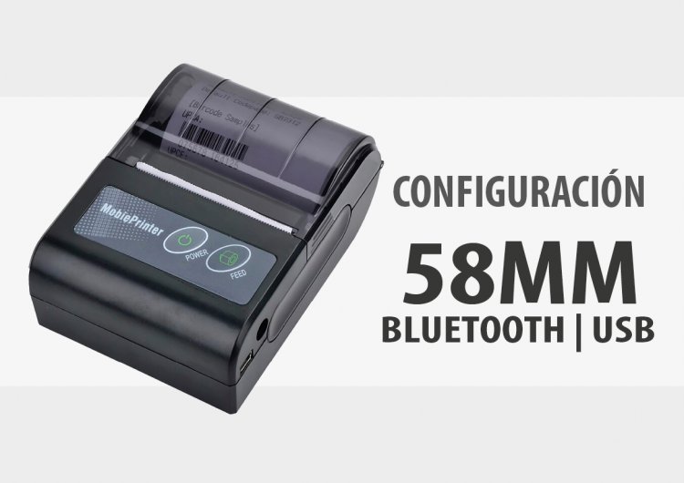 CONFIGURACIÓN MINI IMPRESORA TÉRMICA DE 58MM BLUETOOTH USB EN