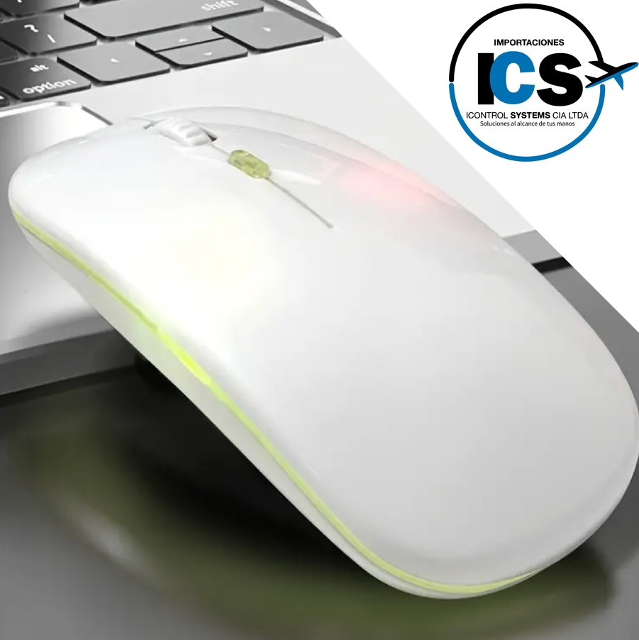 MOUSE INALAMBRICO RGB COLOR BLANCO PLUG PLAY