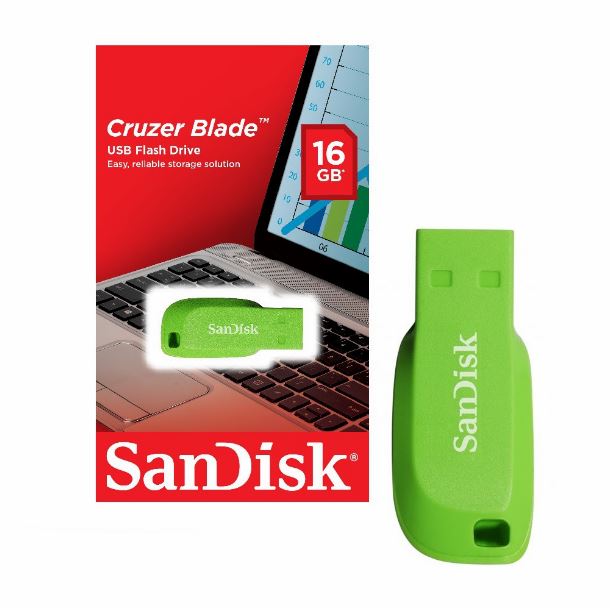 USB FLASH DRIVE SANDISK 16GB VERDE